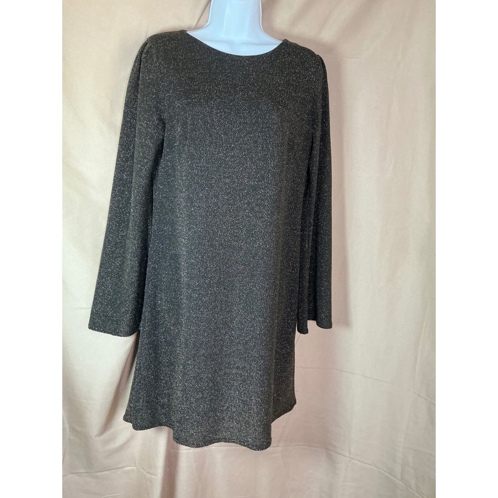 Lee Lee's Forest NYC Shift Dress Womens S Black Gold Metallic Excellent Sparkle